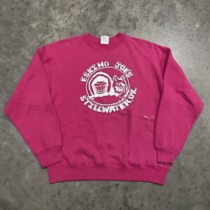 VTG Eskimo Joe's Stillwater OK Men's Crewneck Sweatshirt Size Large Pink