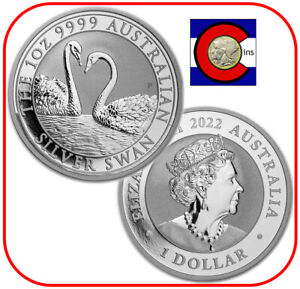 2022 Australia Silver Swan 1 oz Coin - BU direct from Perth Mint roll