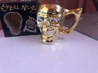 Gold Skull Drinking Hot Coffee Mug Halloween Club
