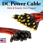 Pair of DC Power Cable Male Female Connector Security Camera Pigtail lot COPPER
