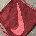 Nike Drawstring Backpack Red Swoosh Logo Gym Bag
