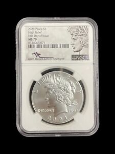 2021 Silver Peace Dollar Early Release MS70 High Relief