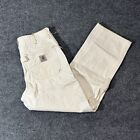 Vintage Carhartt Double Knee Carpenter Cargo Pants Size 36x32 White Stained