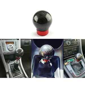 Universal Round Ball Carbon Fiber Manual Car Racing Gear Shift Knob + 3 Adapters (For: Toyota)