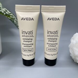 2x Aveda Invati Advanced Exfoliating Shampoo RICH  & LIGHT 10 mL  Ea TRAVEL Mini