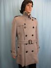 NWT BURBERRY KENSINGTON GRAY WOOL CASHMERE CHECK COLLAR TRENCH COAT US 42 EUR 52
