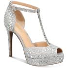 Thalia Sodi Womens Chace Rhinestone Peep Toe Stiletto Pumps Shoes BHFO 7563