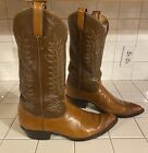 VTG Tony Lama Lizard Toe Wingtip Leather Western Cowboy Boots Men's Size 11 6243