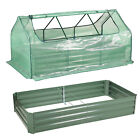 Aoodor 6x3x3 ft. Outdoor Portable Mini Greenhouse Kit with Galvanized Garden Bed