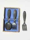 Antique Vintage LITTLE BOY BLUE  Baby Spoon Fork Set in Box - Standard Silver Co