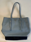 PRADA Light Blue Saffiano Leather Tote Bag