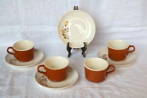 Taylor Smith & Taylor TS&T Yellow Rose Buds USA Versatile Cups & Saucers (4 ea)