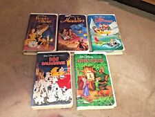Lot of 5 Disney Classics Black Diamond VHS Tapes Beatuy & the Beast, Aladdin +++