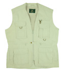 Orvis Mens Field Safari Vest Sz XL Beige Cotton Pockets Full Zip Hunting/Fishing