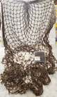 Lot of Two Large Fishing Beach Fish Nets And Seashells For Home Decor
