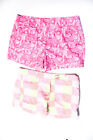 Vineyard Vines Womens Cotton Abstract Print Casual Shorts Pink Size 10 12 Lot 2