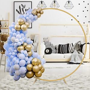 6.6FT Round Backdrop Stand Golden Circle Balloon Arch Wedding Ring Arch Stand