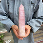 1.5LB+ Natural Pink Rose quartz obelisk crystal wand point healing CARE