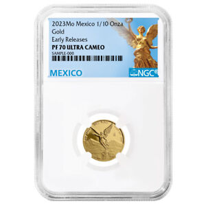 2023 Proof Gold Mexican Libertad Onza 1/10 oz NGC PF70UC ER Mexico Label