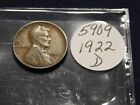 New Listing1922 D Denver SH5909 Lincoln Wheat Cent Penny #