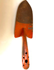 Iron Garden Tool Scoop/Shovel Rusty and Painted Red/Orange, Holes in Handle