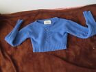 ATTIRE THE STUDIO Sweater  Womens S Wool Crop Cableknit Chunky blue