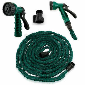 Green Expanding Flexible Garden Water Hose with Spray Nozzle 4 Sizes 25ft-100ft