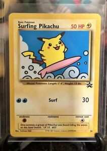 Surfing Pikachu WoTC Black Star Promo 28 Pokemon Card Rare Near Mint