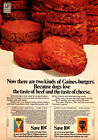 PRINT AD 1970s Gaines Burgers Beef Cheese Flavors Dog Food Coupons