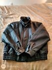 Winlit New York, Black Leather Motorcyle  Jacket Coat, Mens Size large