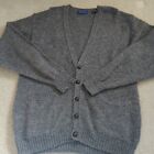 Vintage Pendleton Sweater Mens Medium Gray Cardigan Shetland Wool Grandpa
