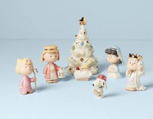 Lenox Peanuts Nativity 7 Piece Christmas Pageant Figurines Porcelain