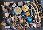 Vintage Retro Costume Jewelry Large Lot Necklaces Brooches Earrings Pins Mixed