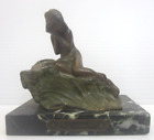 Pierre Leon Dusouchot Bronze Statue on Marble 