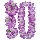 4 Pcs Purple Hawaiian Leis with Green Leaves for Graduation Party Dance Party...