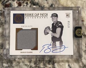2022 Panini Encased Football Bailey Zappe Rookie Cap Patch On Card Auto 07/50