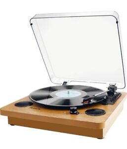 Record Player, Popsky 3-Speed Turntable Bluetooth Vinyl Record Player with...