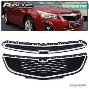 Fit For 2015 Chevrolet Cruze Front Bumper Upper+Lower Honeycomb Grille Grill