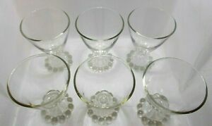 6 Vintage Clear Candlewick 3 7/8