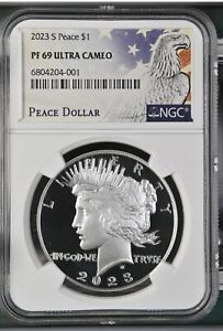2023 Peace AMERICAN Silver Dollar Proof Coin  (23XF)) NGC PF69