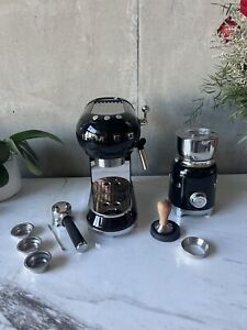 LOT!!!! SMEG 50's Retro Style Aesthetic Espresso Coffee Machine & Milk Frother