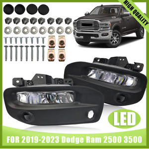 Front LED Fog Lights Lamps w/switch & Bezels For 2019-2023 Dodge RAM 2500 3500 (For: 2019 Ram)
