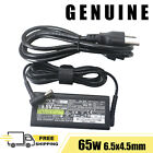 Original OEM Sony Power Supply Laptop Charger 19.5V 3.3A 65W 6.5 x 4.4mm w/Cord