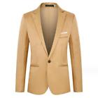 New Men's Lapel Blazer Jacket One Button Suit Solid Long sleeve Coats Fashion