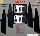 50 Lot Credit Card Knife 11 in 1 Multi tool Wallet Thin Pocket Survival Micro