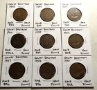 9  Great Britain Half Penny Coins-Mixed dates & grades (Lot#605)