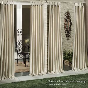 Matine Tab Top Washable Natural Polyester Curtain Window Panel 52 x 108 in