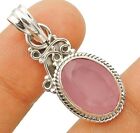 Natural Faceted Rose Quartz 925 Sterling Silver Pendant Jewelry K9-4