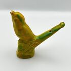 Irwin Yellow Green Marbled Celluloid Singing Canary Water Bird Whistle Vintage