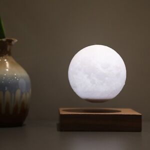 Magnetic Levitating Moon Lamp with 3-Color Spin, Touch & Remote Control